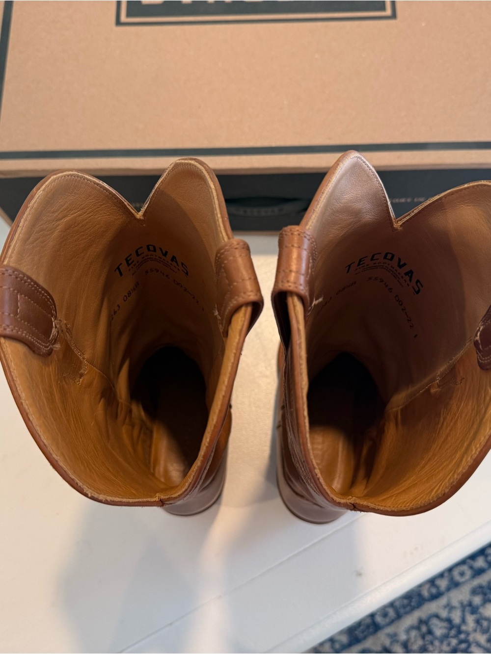 Tecovas Annie Brown Leather Western Heeled Boots - 8.5 B Bovine Caramel - Picture 12 of 16